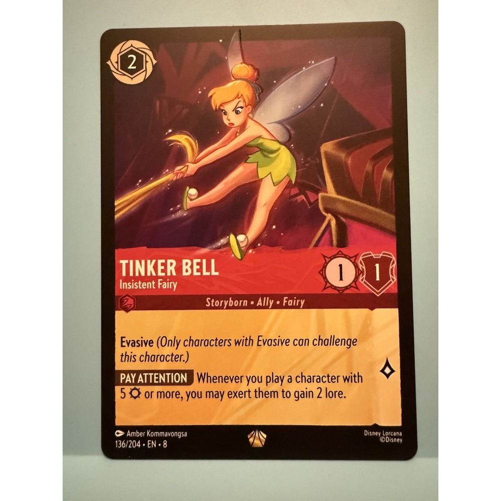 Disney Lorcana Tinker Bell Insistent Fairy 136/204 Reign of Jafar Cold Foil